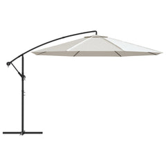 vidaXL Cantilever Garden Parasol 3.5 m Sand White 3