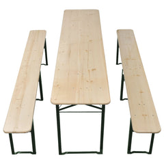 vidaXL Folding Beer Table with 2 Benches 220 cm Fir Wood 3
