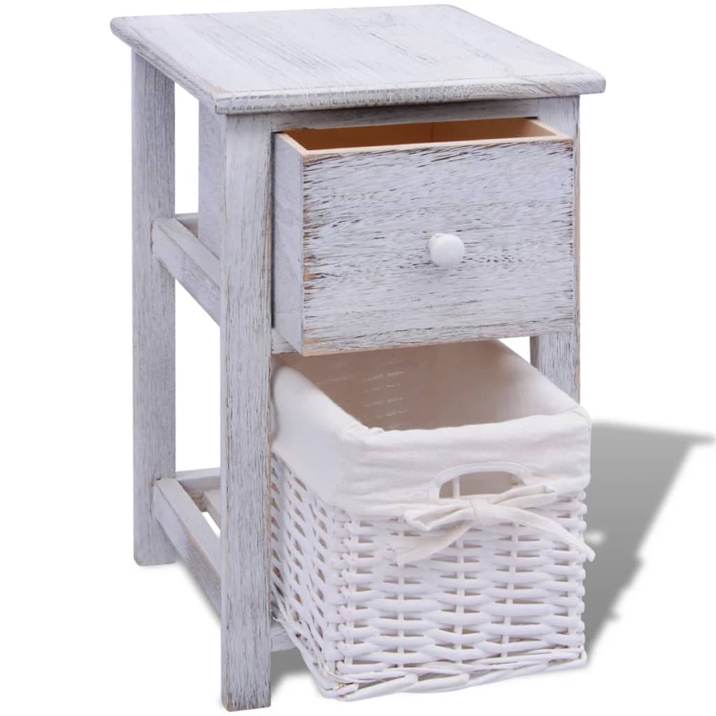 vidaXL Bedside Cabinets 2 pcs Wood White 4