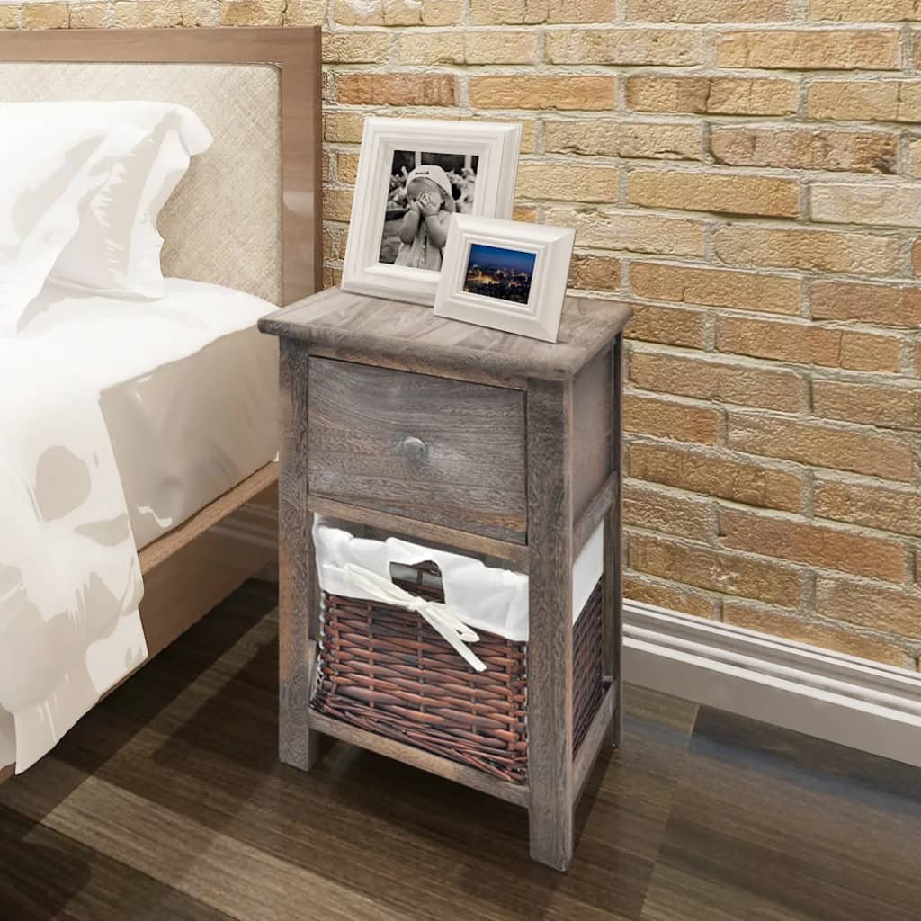 vidaXL Bedside Cabinets 2 pcs Wood Brown 1