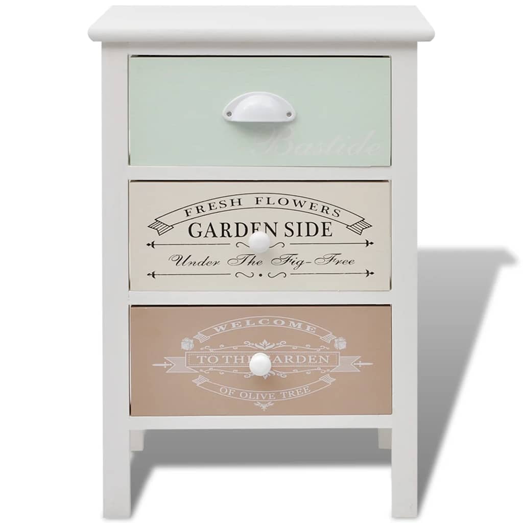 French Storage Cabinet 3 Drawers Wood, image 3
