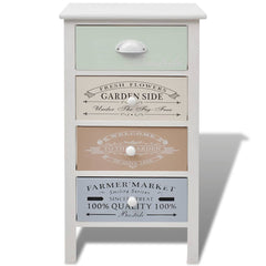 French Storage Cabinet 3 Drawers Wood