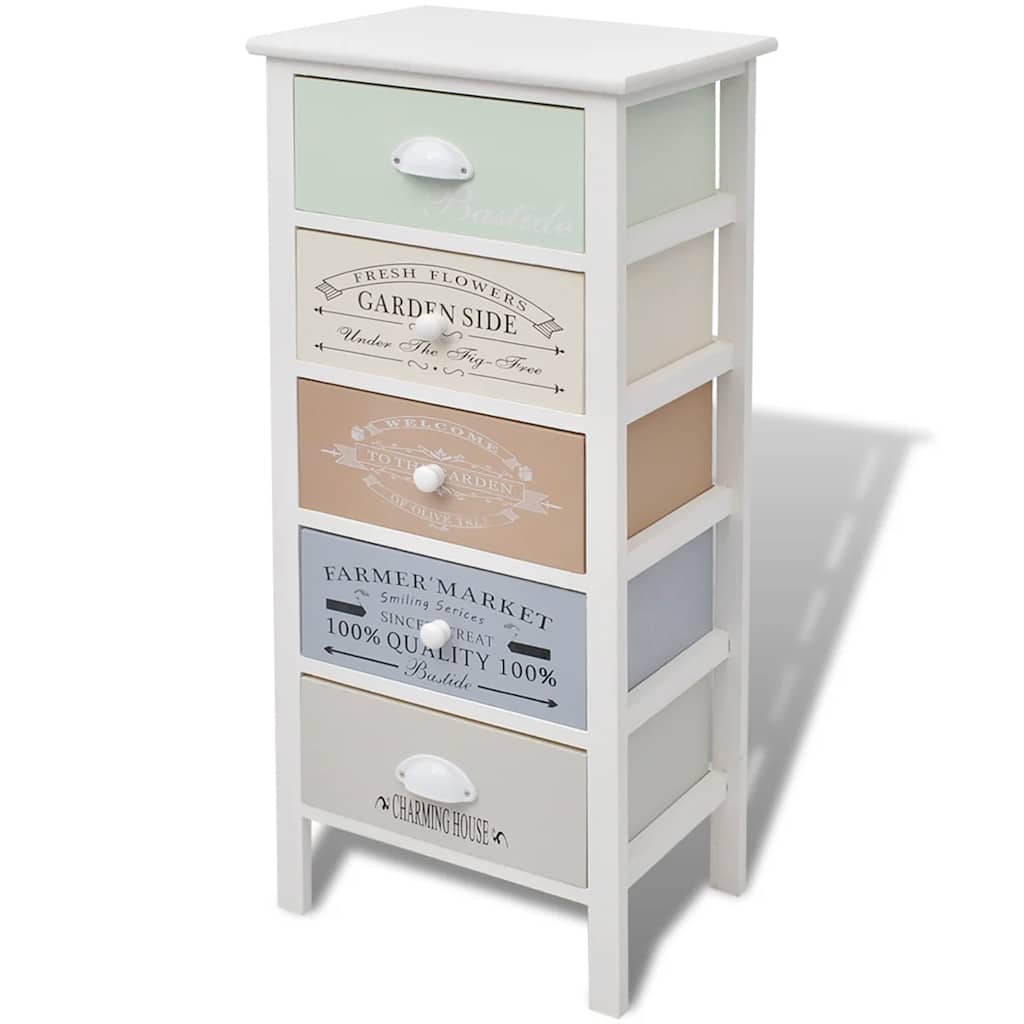 French Storage Cabinet 3 Drawers Wood
