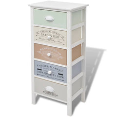 French Storage Cabinet 3 Drawers Wood