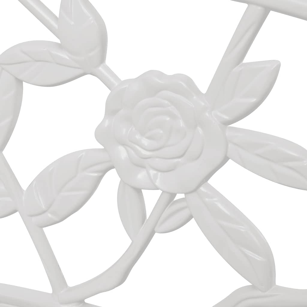 vidaXL Garden Bench 100 cm Cast Aluminium White 3