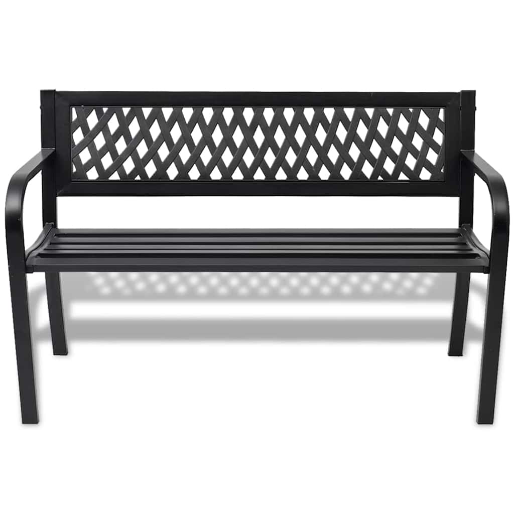 vidaXL Garden Bench 118 cm Steel Black 2
