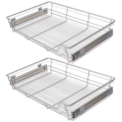 vidaXL Pull-Out Wire Baskets 2 pcs Silver 800 mm 2