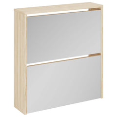 vidaXL Shoe Rack | Oak | Engineered wood and mirror | Medium | Shoe Rack 2