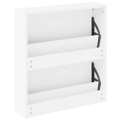 vidaXL Shoe Cabinet 2-Layer Mirror White 63x17x67 cm 6