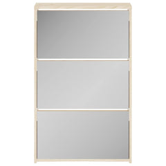 vidaXL Shoe Rack | Oak | Engineered wood, mirror | 63x17x102.5 cm | Shoe Rack 4
