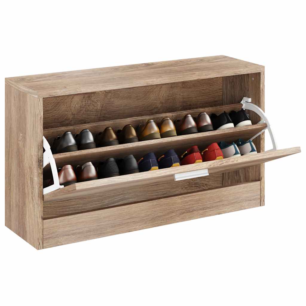 vidaXL Shoe Rack | Oak | MDF and Engineered Wood | Medium | Shoe Rack 3