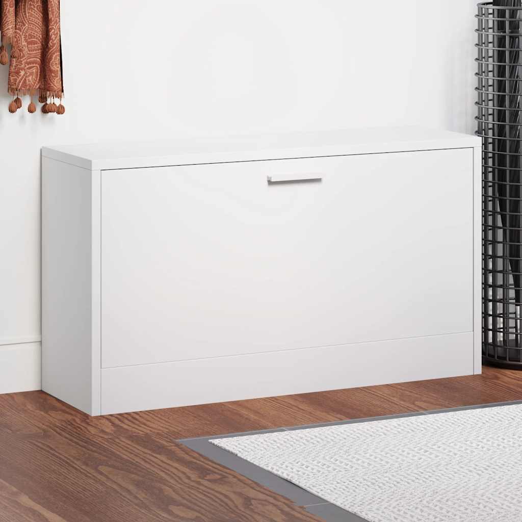 Shoe Bench 80x24x45 cm Engineered Wood White