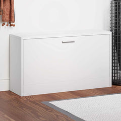 Shoe Bench 80x24x45 cm Engineered Wood White