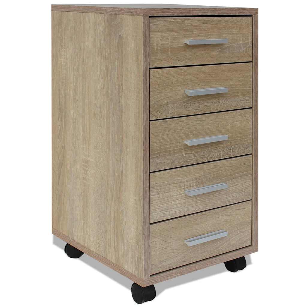 Drawer Cabinet with Castors Engineered Wood