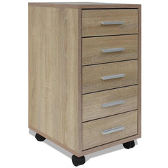 Drawer Cabinet with Castors Engineered Wood