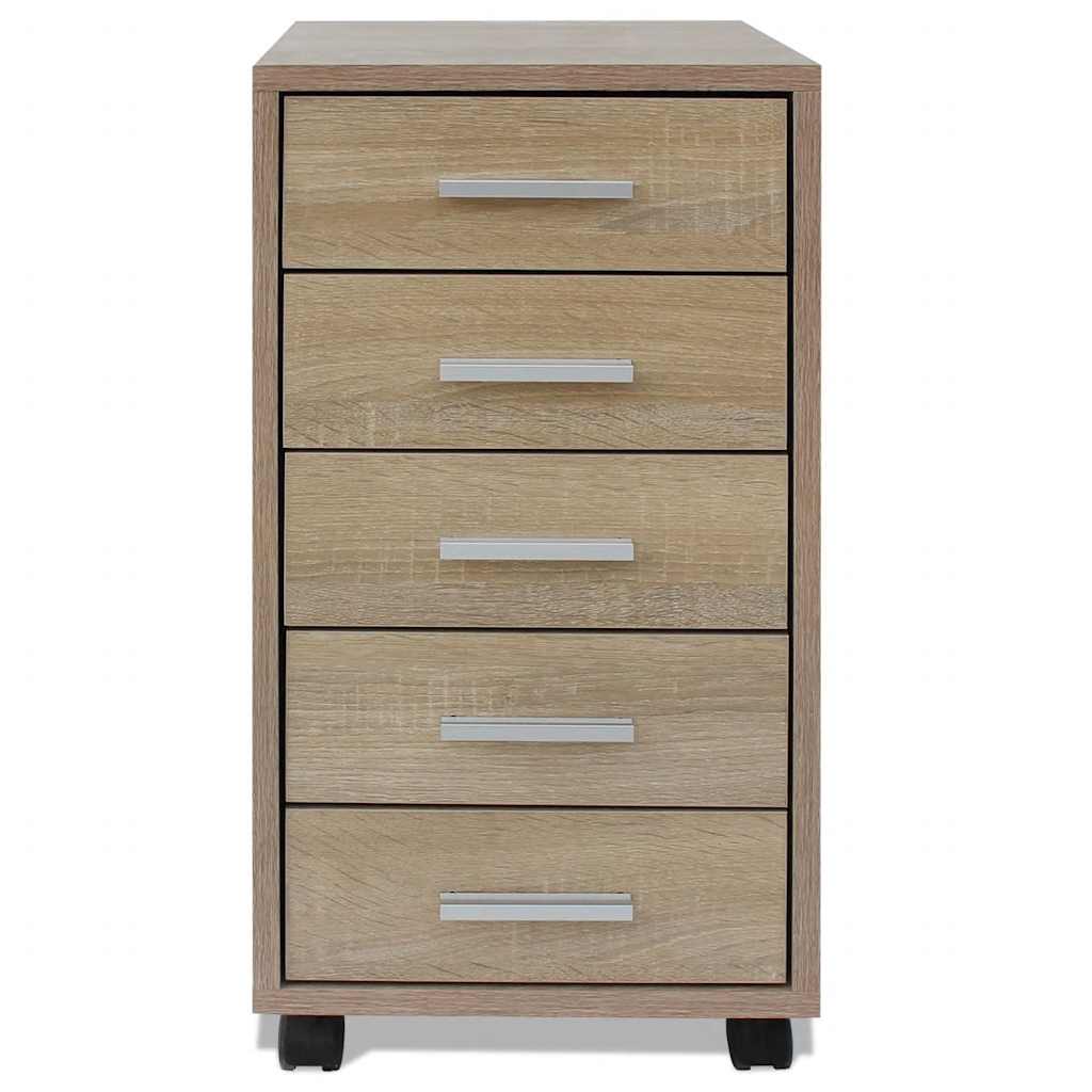 Drawer Cabinet with Castors Engineered Wood