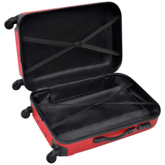 vidaXL Three Piece Hardcase Trolley Set Red 45.5/55/66 cm 4