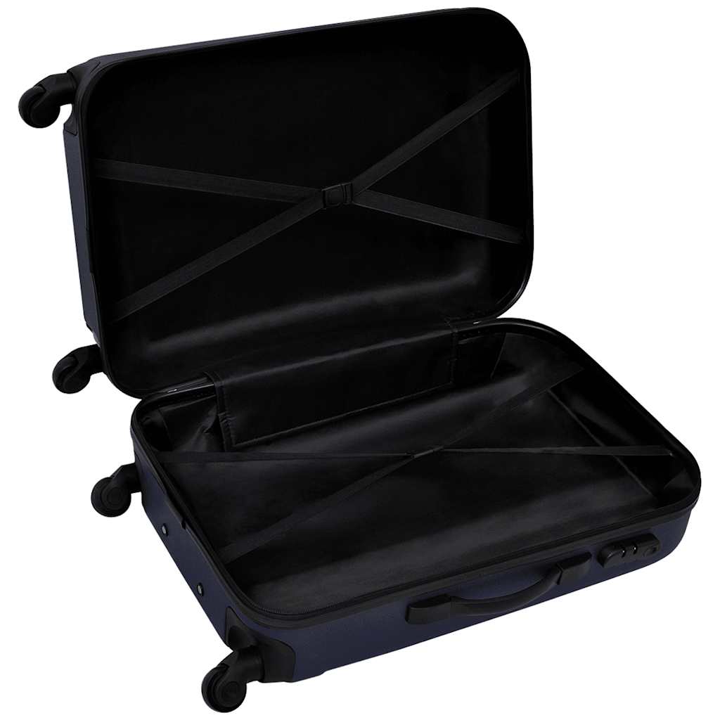 vidaXL Three Piece Hardcase Trolley Set Blue 45.5/55/66 cm 4