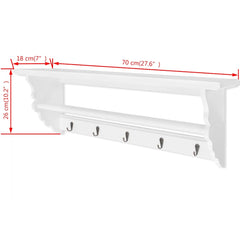 vidaXL Coat Rack | White | MDF | Medium | Coat Rack | Rectangular | Baroque 6