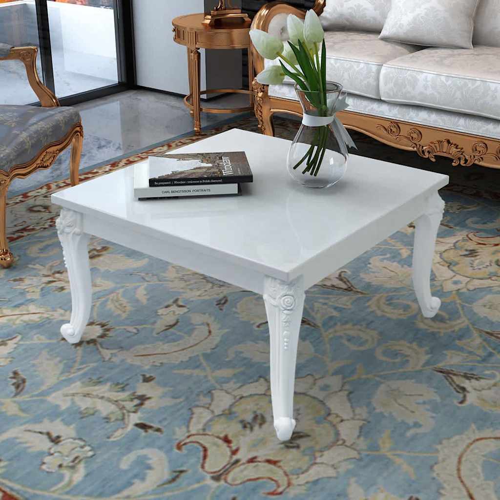 Coffee Table High Gloss White 80 cm 80 cm