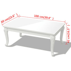 Coffee Table High Gloss White 100 cm 60 cm