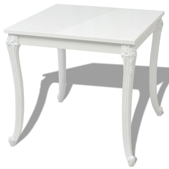 vidaXL Dining Table 80x80x76 cm High Gloss White 2