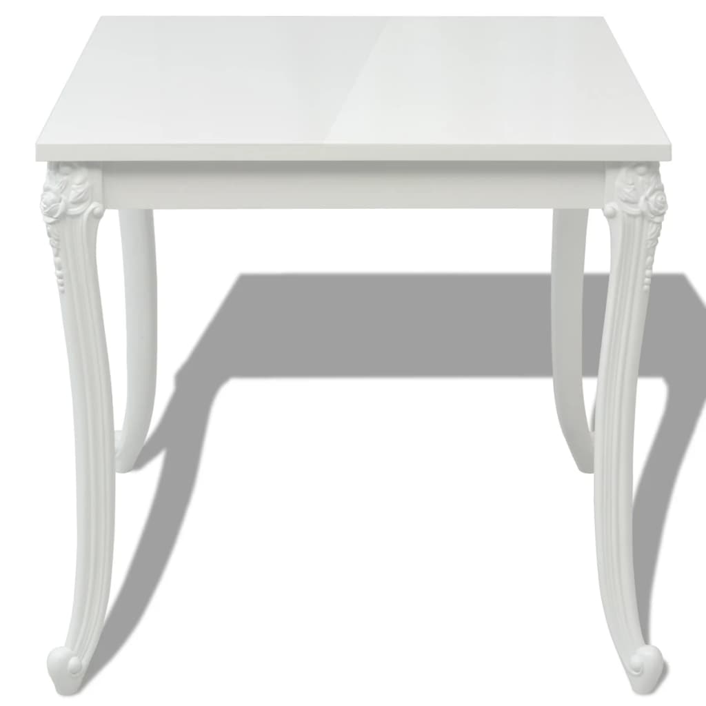 vidaXL Dining Table 80x80x76 cm High Gloss White 3