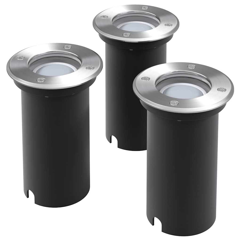 vidaXL Outdoor LED Ground Lights 3 pcs Round 2