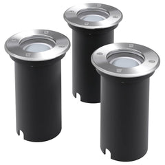 vidaXL Outdoor LED Ground Lights 3 pcs Round 2