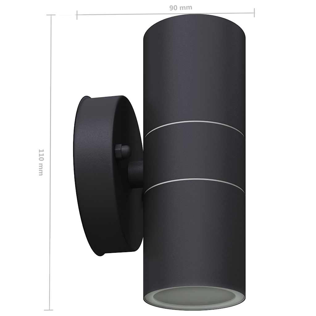 vidaXL Outdoor LED Wall Lights 2 pcs Stainless Steel Up/Downwards 6