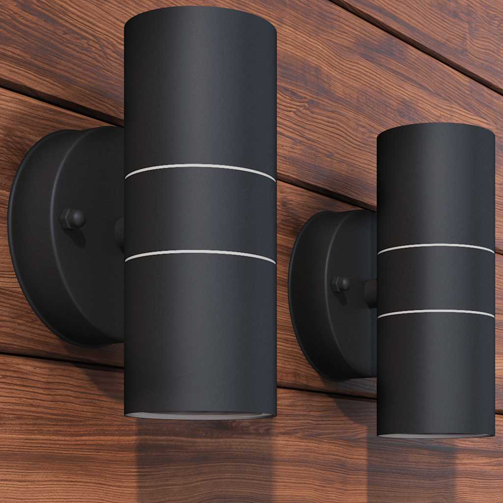 vidaXL Outdoor LED Wall Lights 2 pcs Stainless Steel Up/Downwards 1