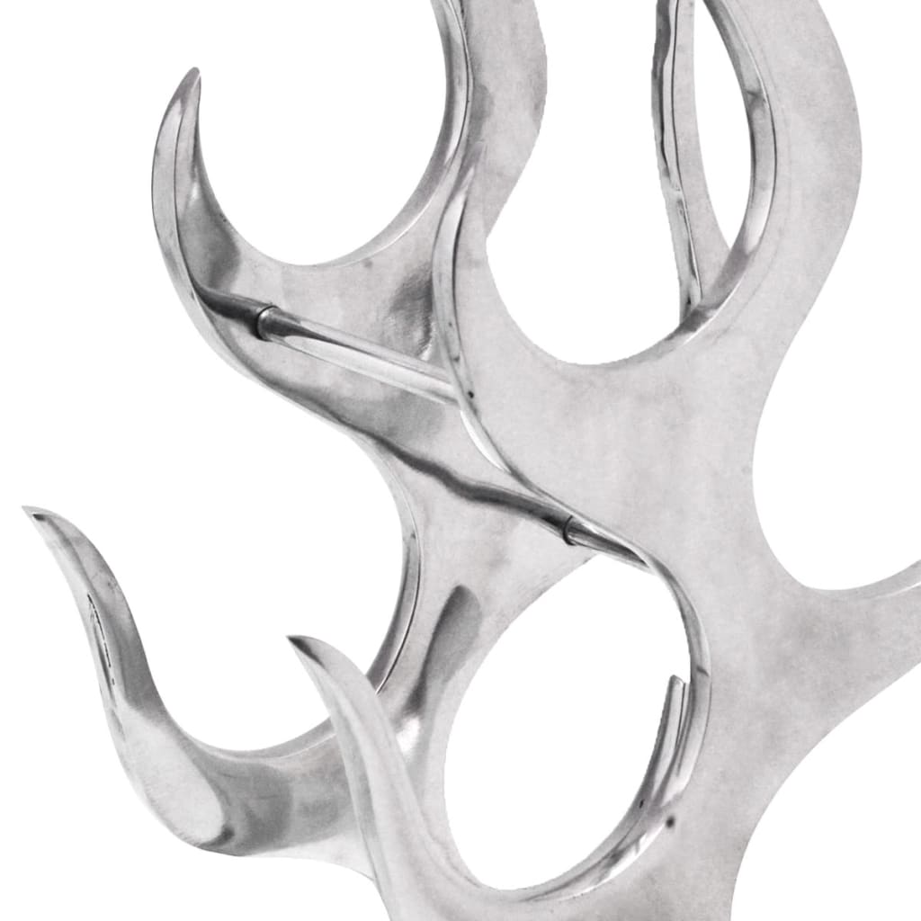 vidaXL Wine Rack Flame Shape Aluminium Silver 9 Bottles 3