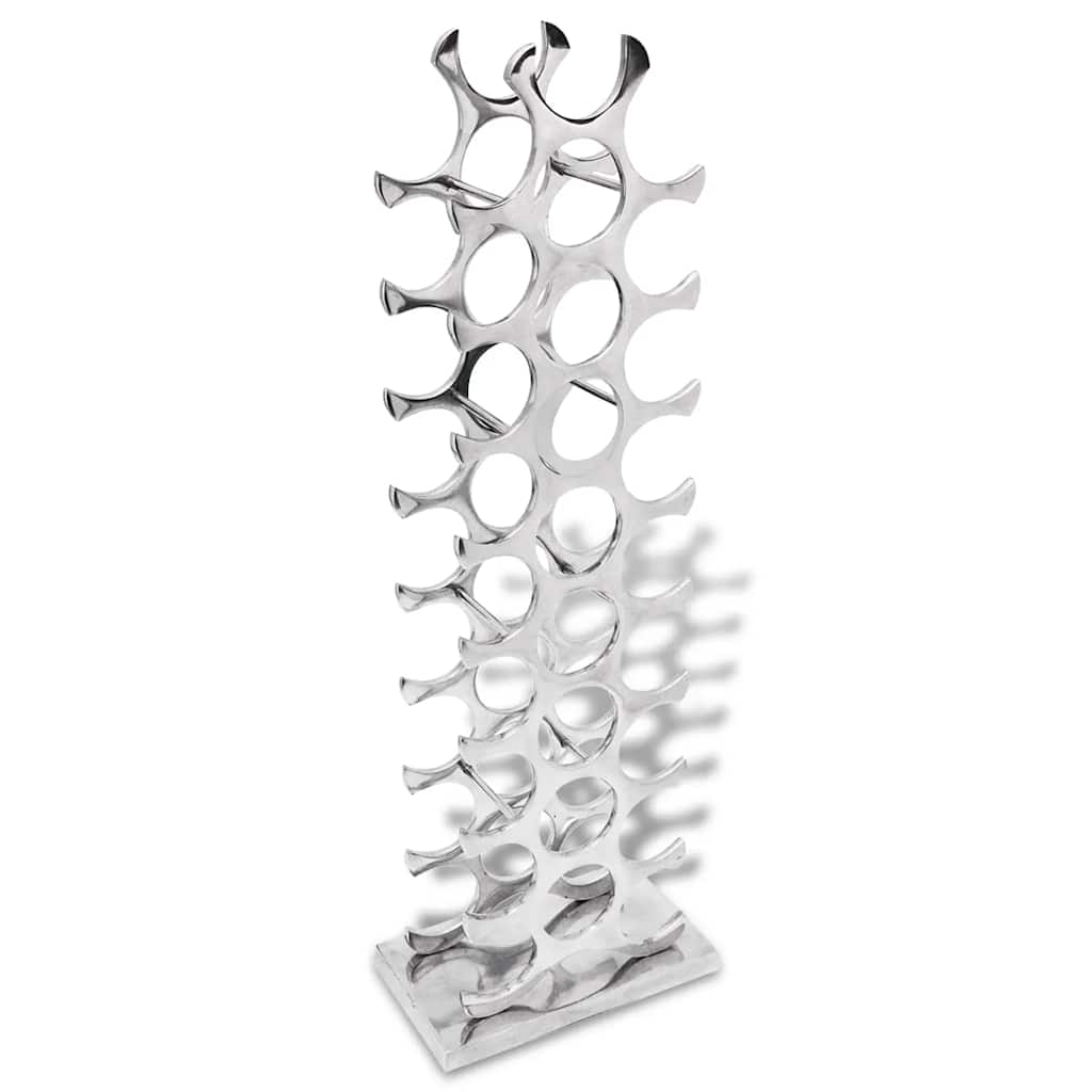 243503 vidaXL Wine Rack Aluminium Silver 27 Bottles 1
