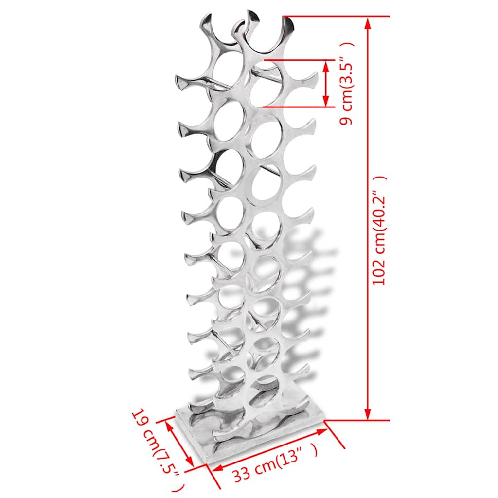 243503 vidaXL Wine Rack Aluminium Silver 27 Bottles 4
