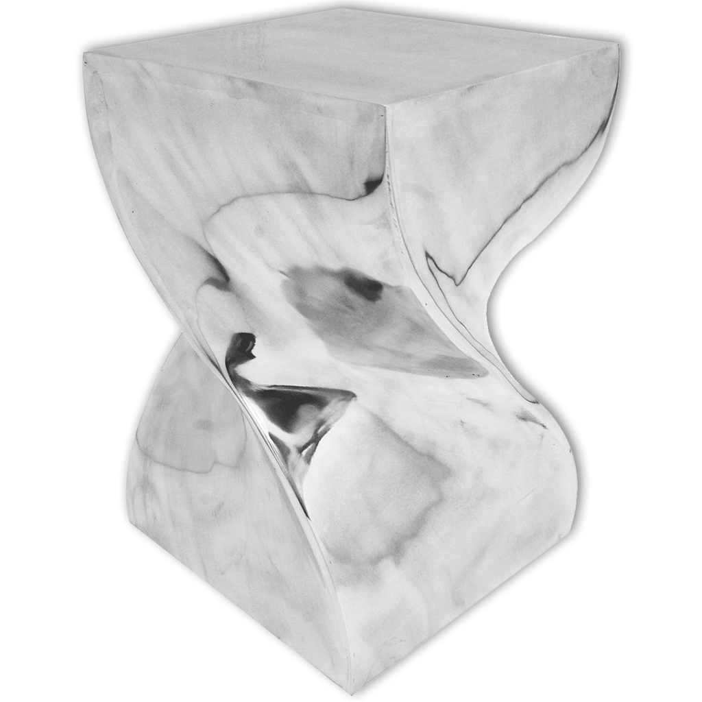 243507 vidaXL Stool/Side Table Twisted Shape Aluminium Silver 3