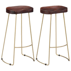Gavin Bar Stools 2 pcs Solid Mango Wood Width 45 cm Dark brown 78 cm