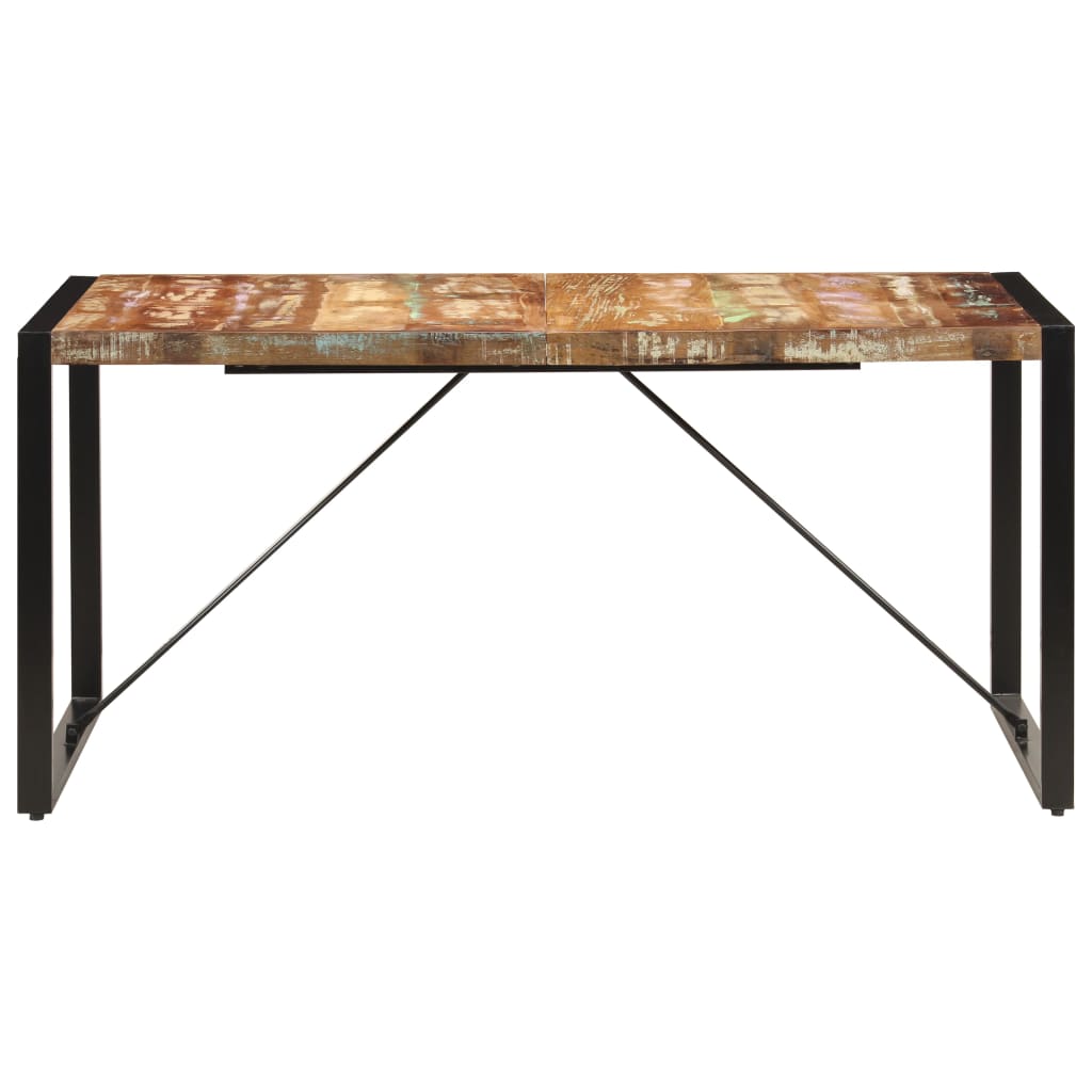 vidaXL Dining Table 160x80x75 cm Solid Reclaimed Wood 3