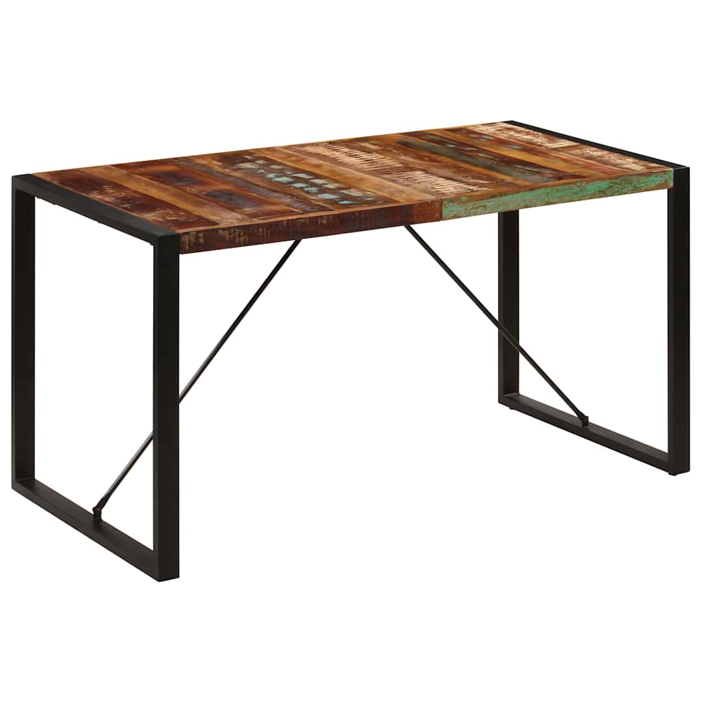 vidaXL Dining Table 140x70x75 cm Solid Reclaimed Wood 1