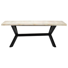 vidaXL Dining Table White 200x100x75 cm Solid Mango Wood 2