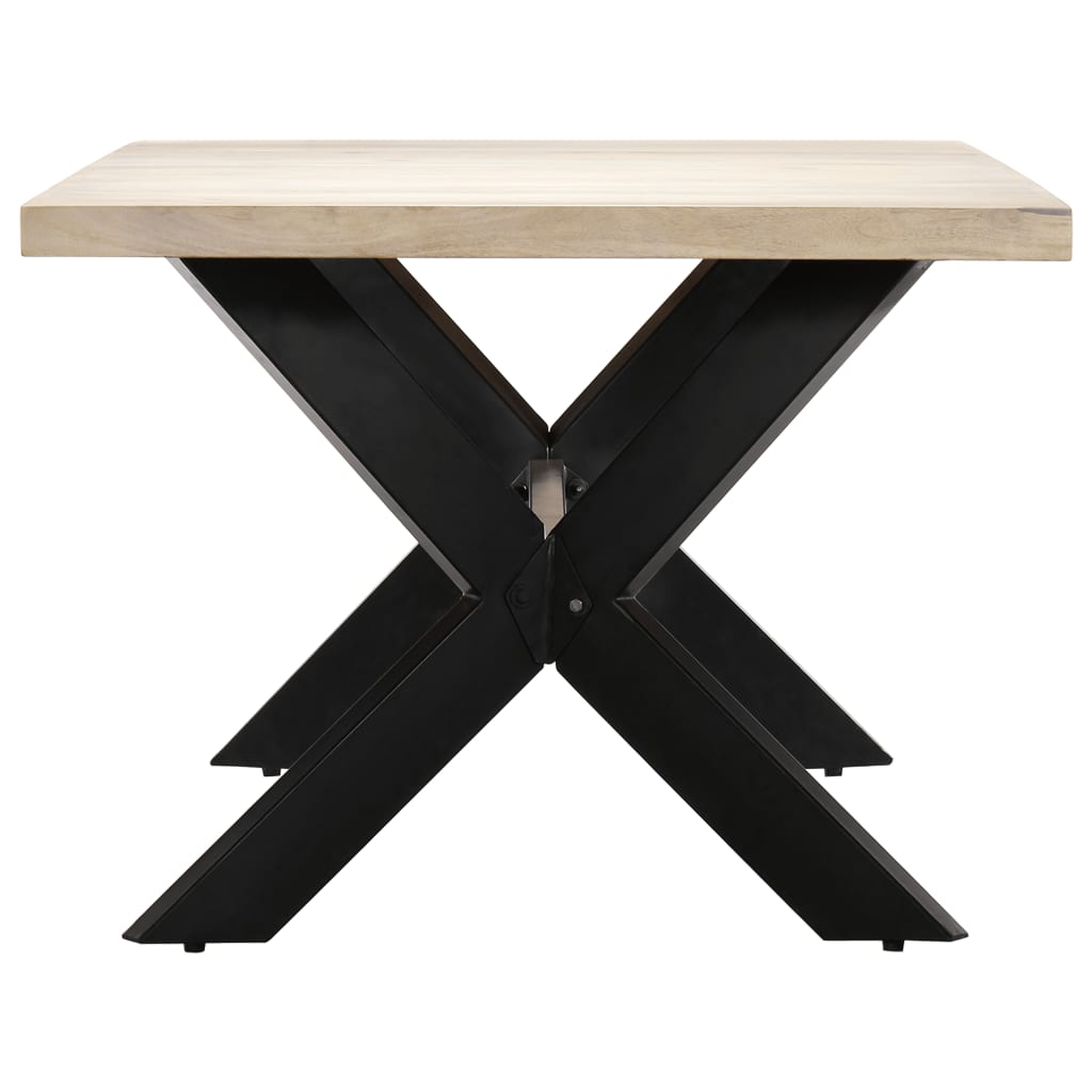 vidaXL Dining Table White 200x100x75 cm Solid Mango Wood 3