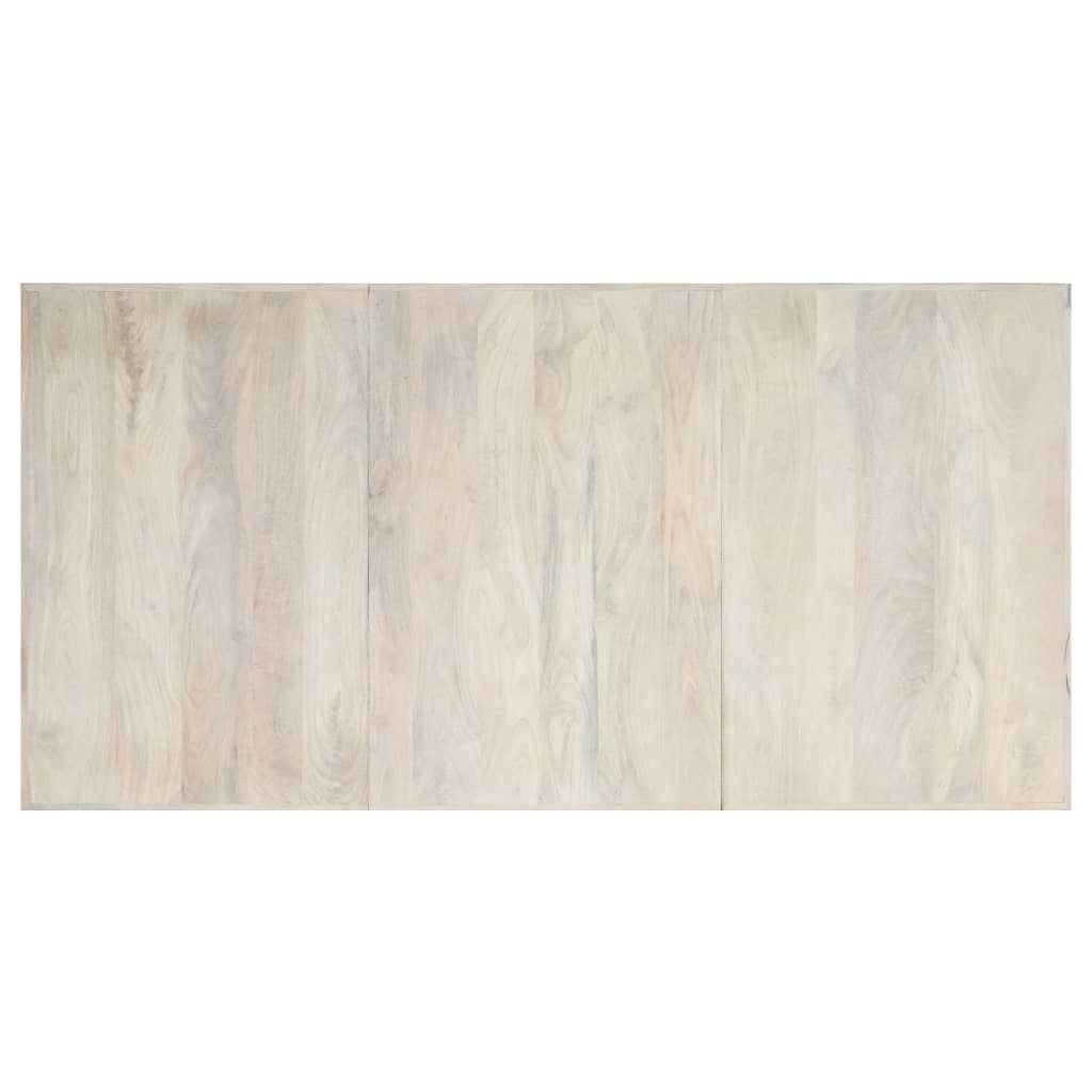 vidaXL Dining Table White 200x100x75 cm Solid Mango Wood 4