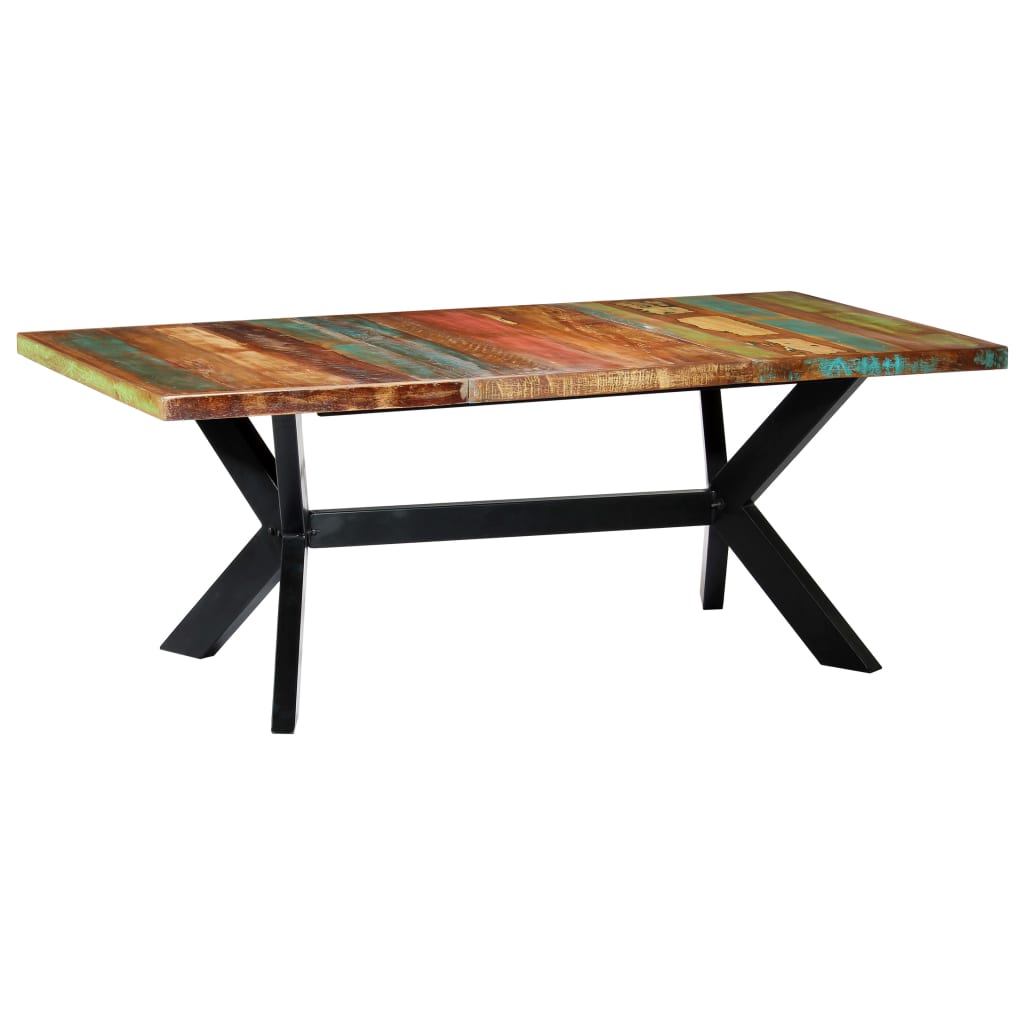 vidaXL Dining Table 200x100x75 cm Solid Reclaimed Wood 1