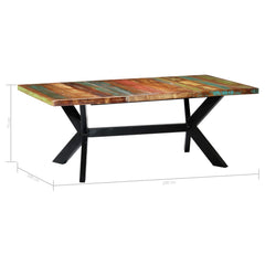 vidaXL Dining Table 200x100x75 cm Solid Reclaimed Wood 5