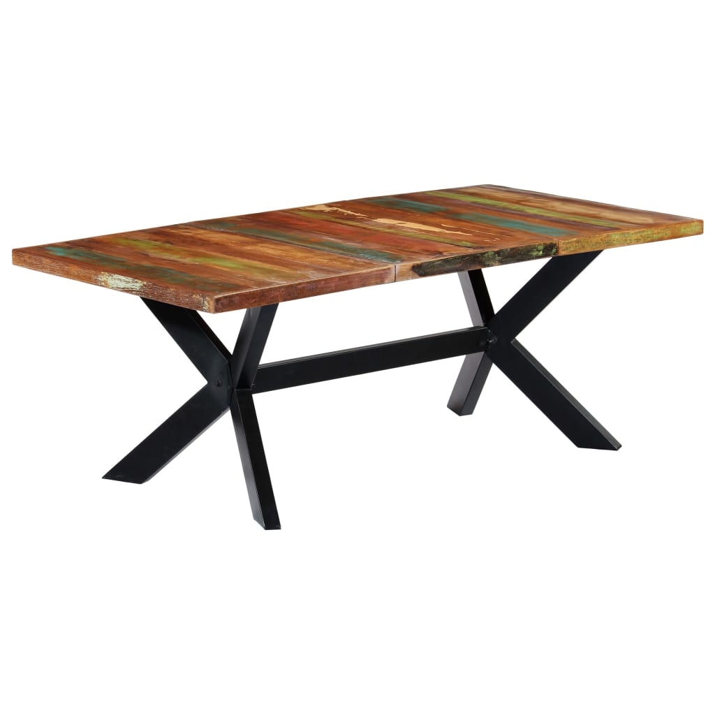 vidaXL Dining Table 200x100x75 cm Solid Reclaimed Wood 6