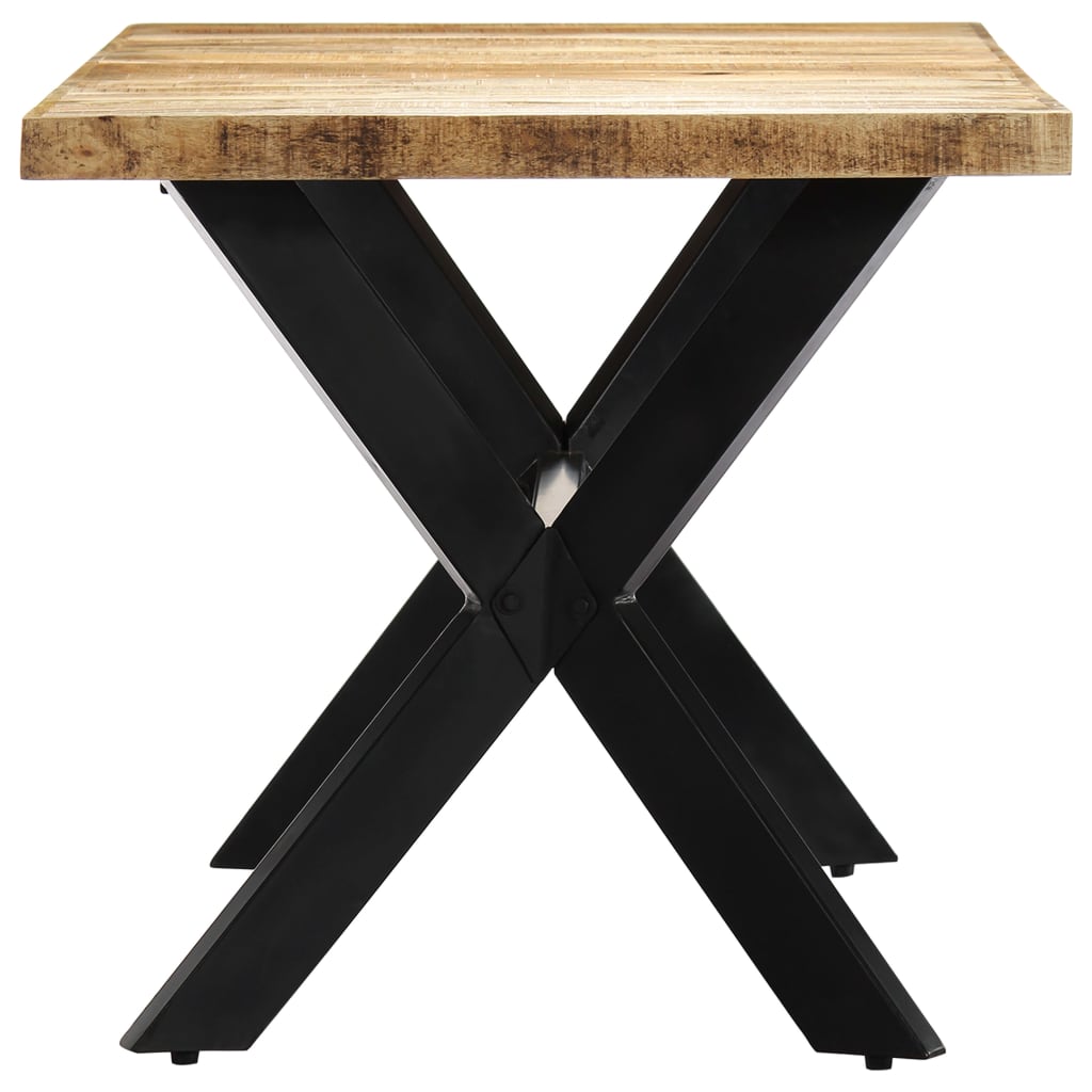 vidaXL Dining Table 160x80x75 cm Solid Rough Mango Wood 3