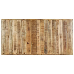 vidaXL Dining Table 160x80x75 cm Solid Rough Mango Wood 4