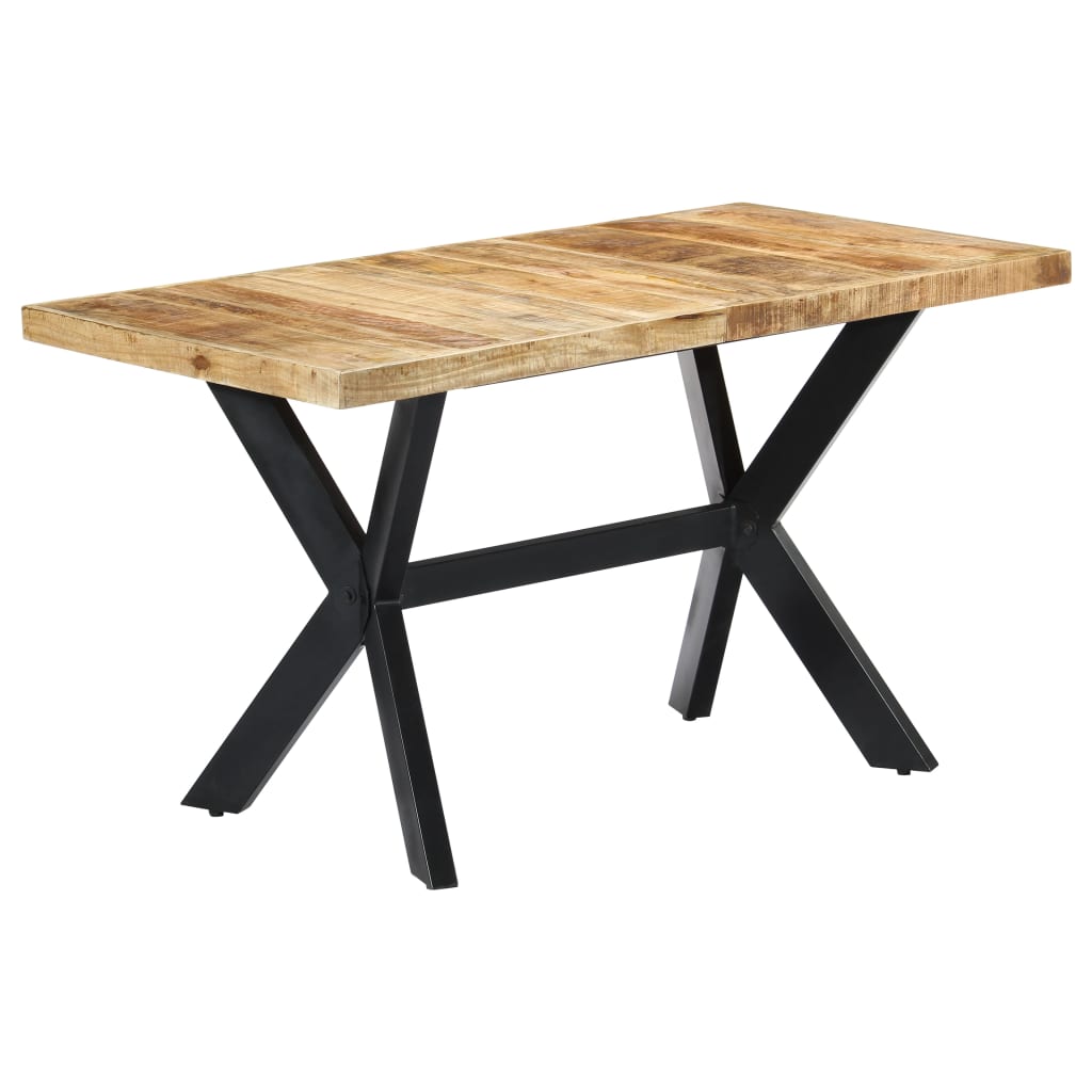 vidaXL Dining Table 140x70x75 cm Solid Rough Mango Wood 1