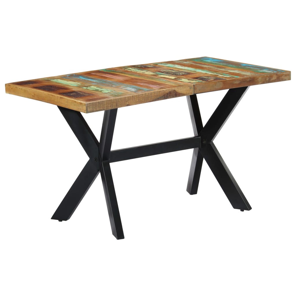 vidaXL Dining Table 140x70x75 cm Solid Reclaimed Wood 1