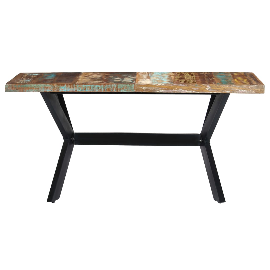 vidaXL Dining Table 140x70x75 cm Solid Reclaimed Wood 2