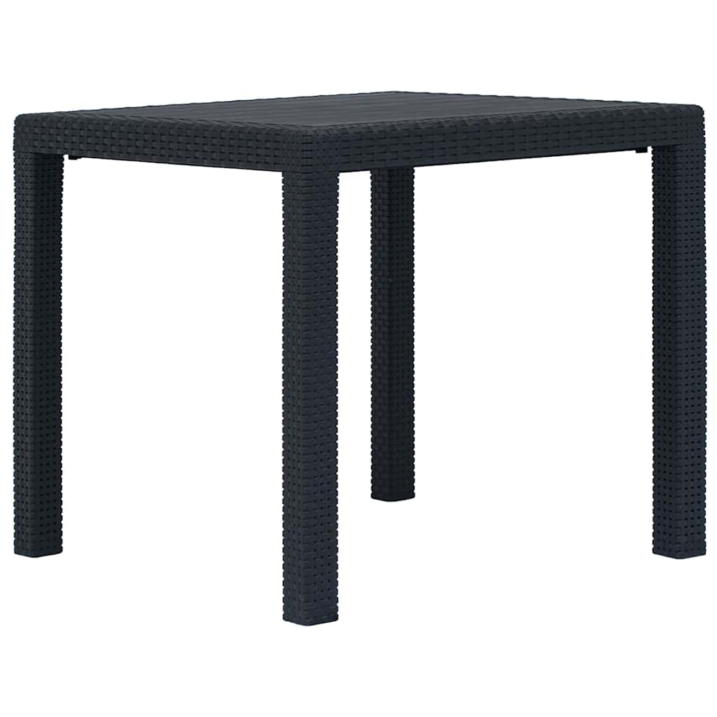 Garden Table Plastic Rattan Look Anthracite 79 cm 79 cm
